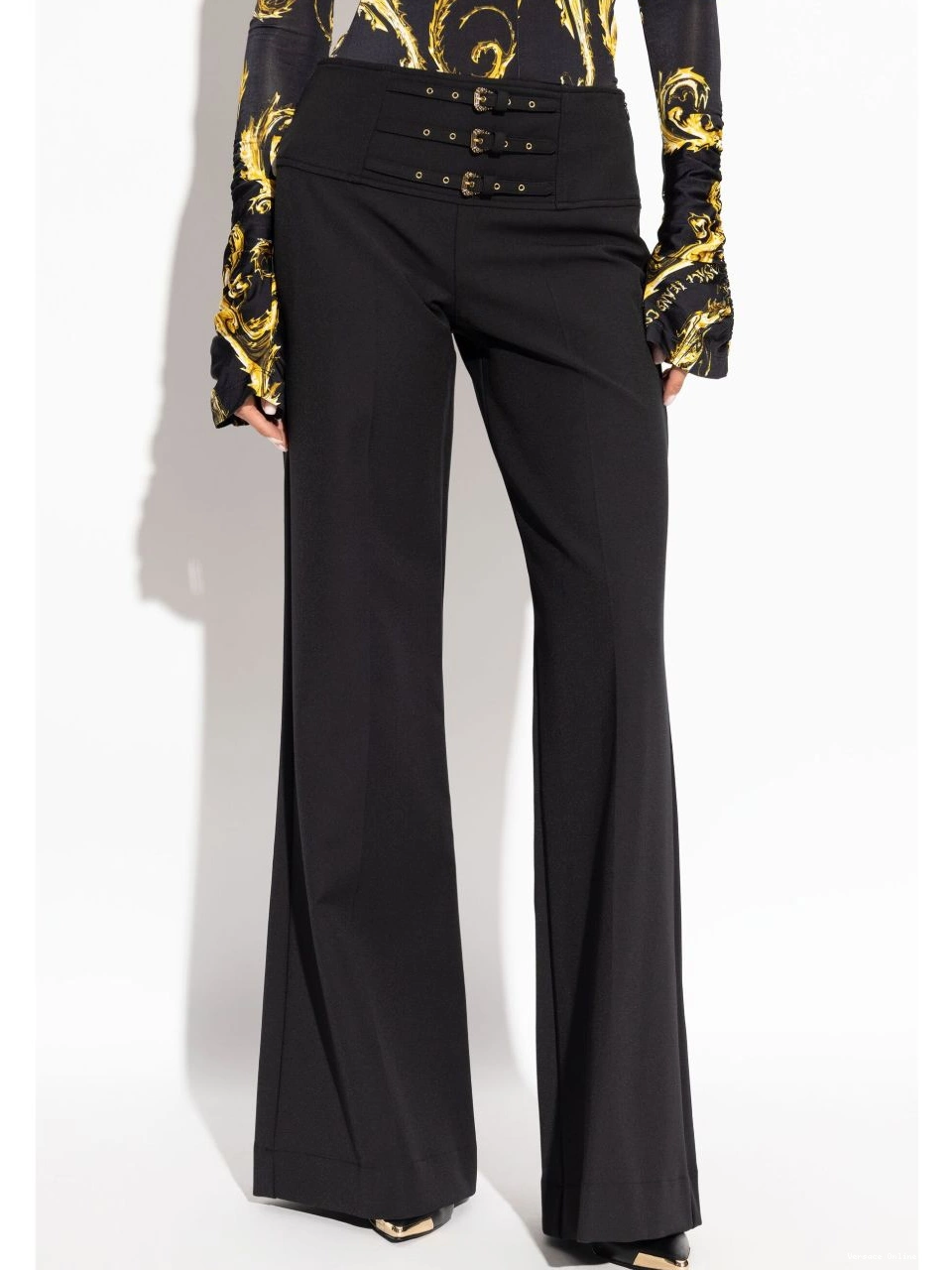 Cheap trousers Couture Women decorative buckle Jeans Versace 0821